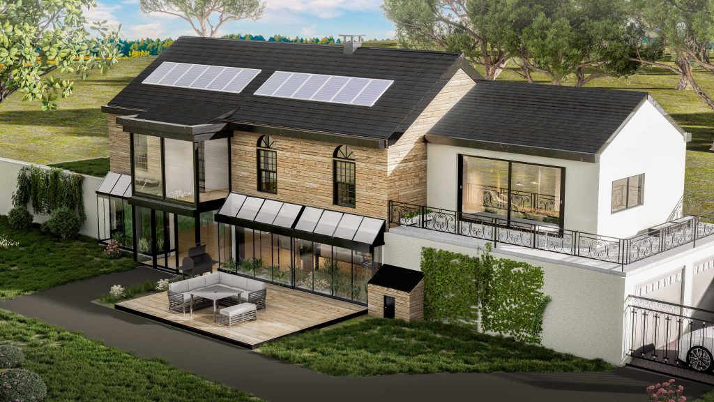 modele de maison écologique et autonome a étage